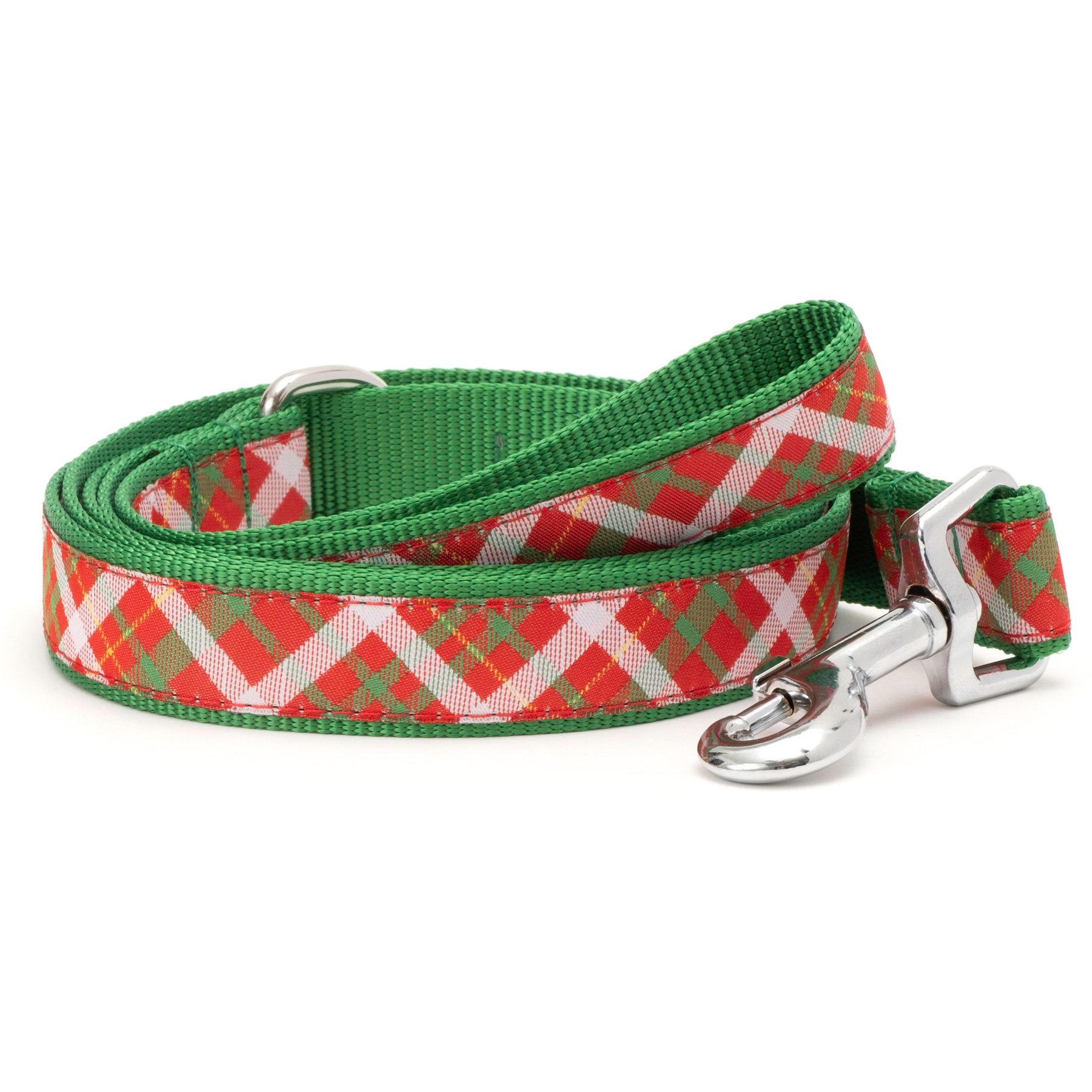 The Worthy Dog Holiday Plaid Dog Leash, Large: 5-ft long, 1-in wide