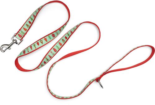 Show full view: The Worthy Dog Holiday Trees Dog Leash, Large: 5-ft long, 1-in wide slide 3 of 4