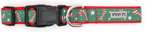 Show full view: The Worthy Dog Candy Cane Adjustable Dog Collar, Small: 8 to 14-in neck, 5/8-in wide slide 4 of 4