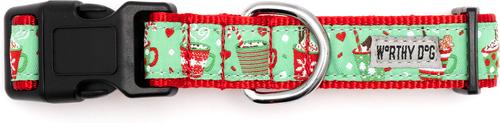 Show full view: The Worthy Dog Holiday Lattes Adjustable Dog Collar, Large: 14 to 20-in neck, 1-in wide slide 4 of 4