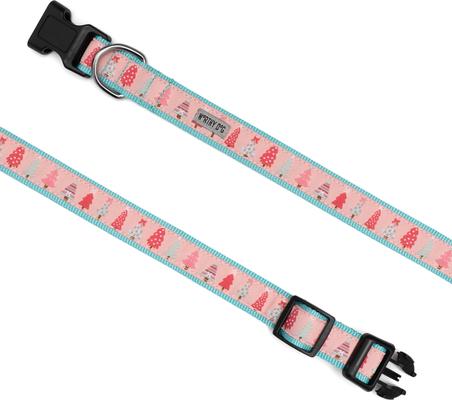 Show full view: The Worthy Dog Holiday Trees Adjustable Dog Collar, Large: 14 to 20-in neck, 1-in wide slide 3 of 4