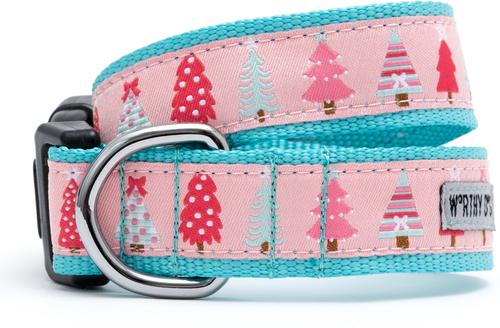 The Worthy Dog Holiday Trees Adjustable Dog Collar