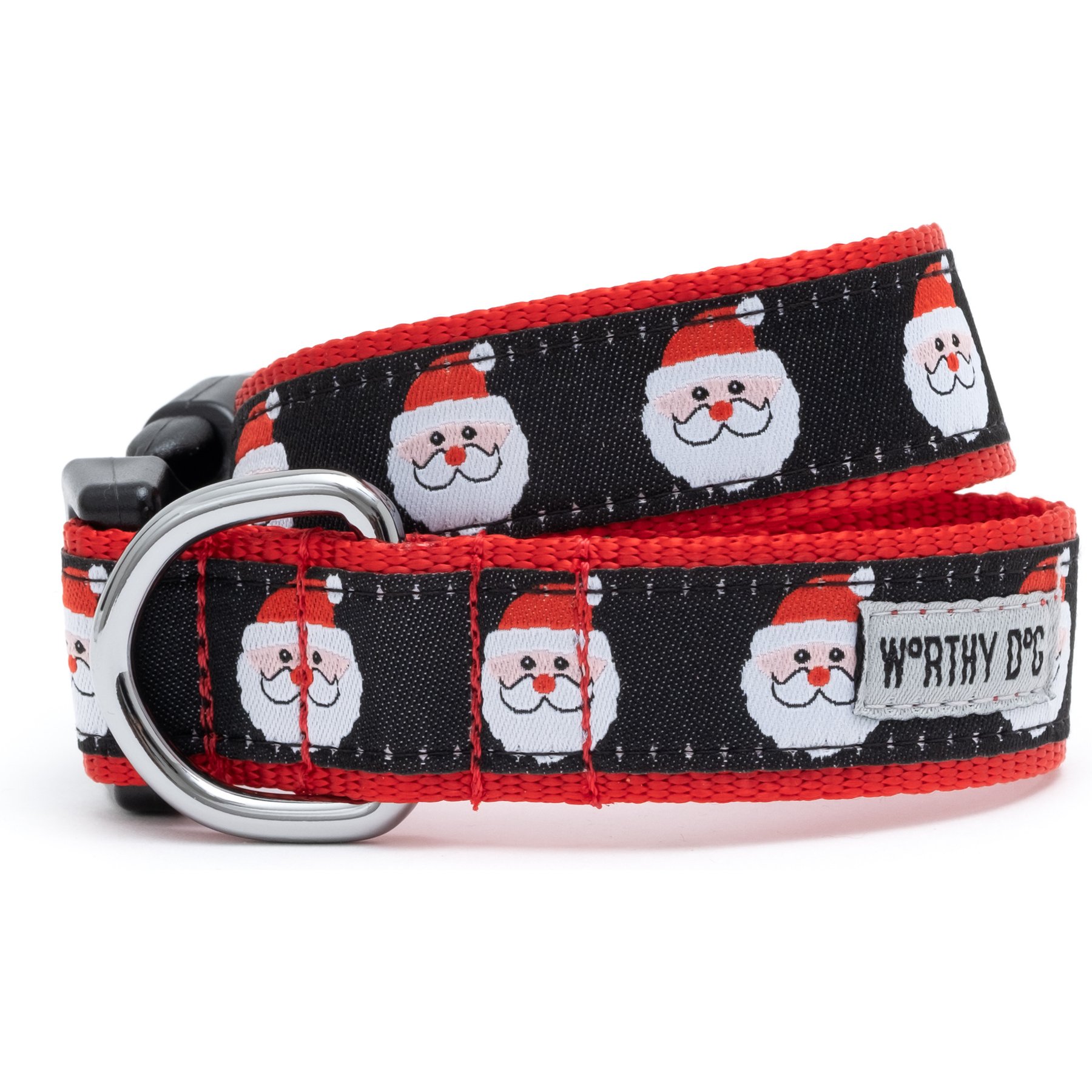 The Worthy Dog Santa Adjustable Dog Collar, X-Small: 5 to 11-in neck, 1/2-in wide