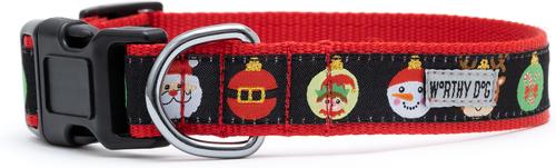 Show full view: The Worthy Dog Deck the Halls Adjustable Dog Collar, Large: 14 to 20-in neck, 1-in wide slide 2 of 5