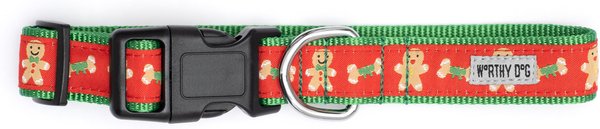 Show full view: The Worthy Dog Gingerbread Bones Adjustable Dog Collar, Small: 8 to 14-in neck, 5/8-in wide slide 2 of 3