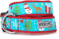 The Worthy Dog Winter Wonderland Adjustable Dog Collar, X-Small: 5 to 11-in neck, 1/2-in wide