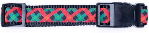 Show full view: The Worthy Dog Holiday Check Adjustable Dog Collar, Large: 14 to 20-in neck, 1-in wide slide 3 of 3