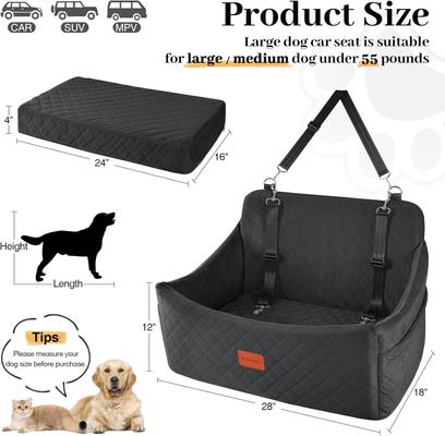 Show full view: WOOAIDAGG Memory Foam Washable Dog Car Seat, Black slide 3 of 9