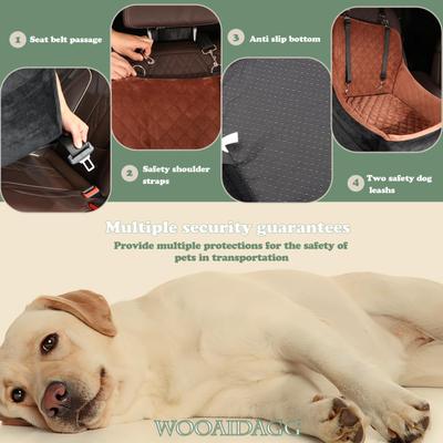 Show full view: WOOAIDAGG Adjustable Strap Detachable & Washable Dog Car Seat, Black/Brown slide 5 of 8