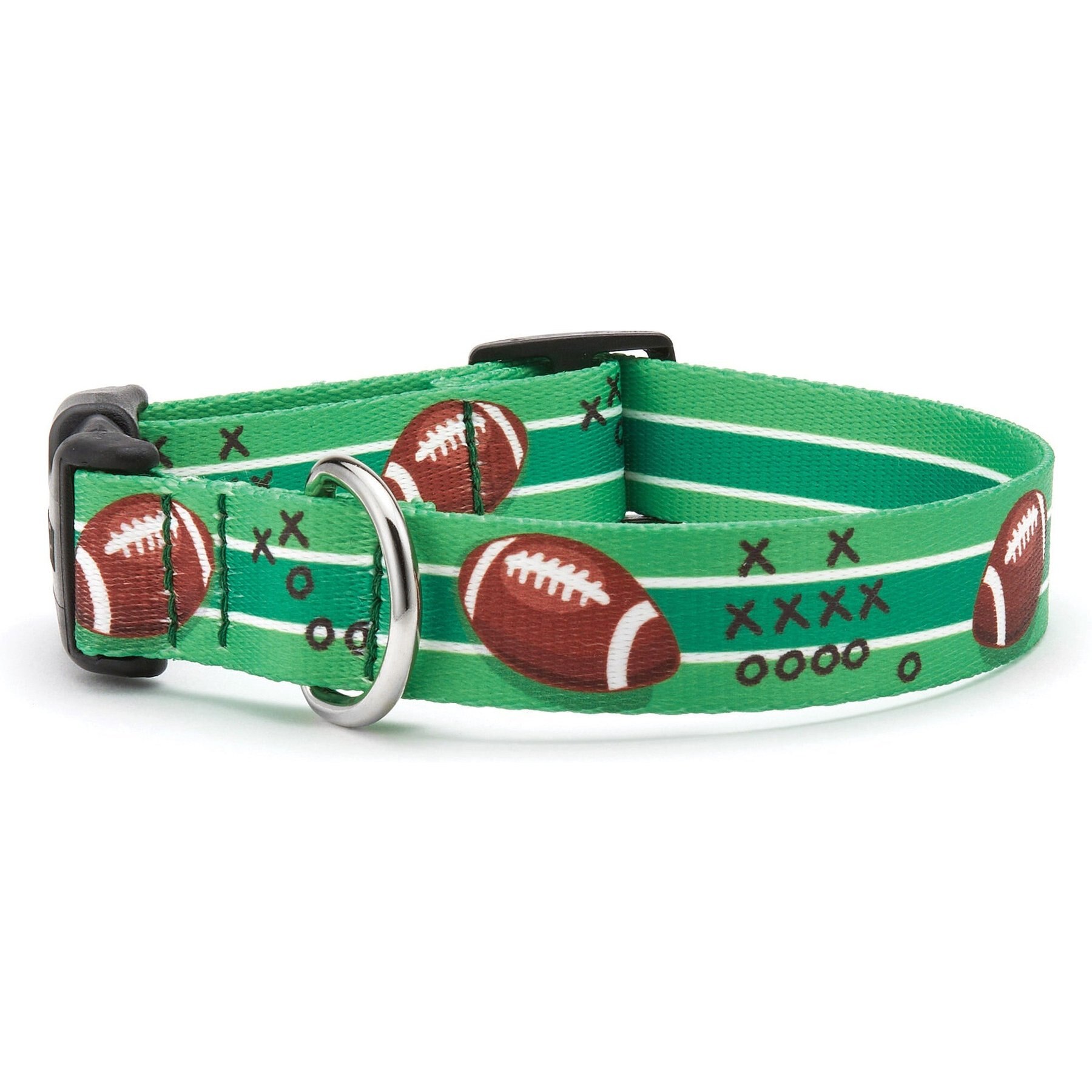 Up Country First Down Nylon Dog Collar, Green, 250 count, Large: 15 to 21-in neck, 1-in wide