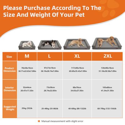 Show full view: BingoPaw Microfiber Leather Sofa Dog Bed, Grey, Medium slide 9 of 10