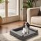 Show in main carousel: BingoPaw Microfiber Leather Sofa Dog Bed, Grey, Medium slide 7 of 10