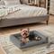 Show in main carousel: BingoPaw Microfiber Leather Sofa Dog Bed, Grey, Medium slide 1 of 10
