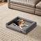 Show in main carousel: BingoPaw Microfiber Leather Sofa Dog Bed, Grey, Medium slide 4 of 10