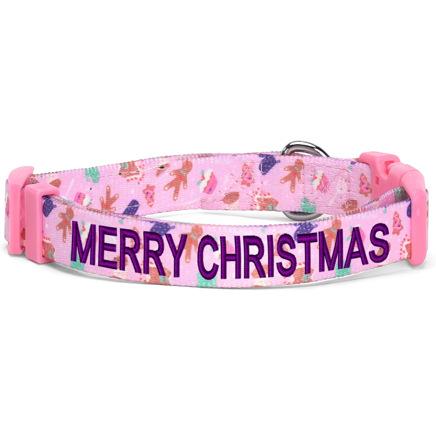 Pawtitas Personalized Christmas Dog Collar, Large, Christmas Cookies