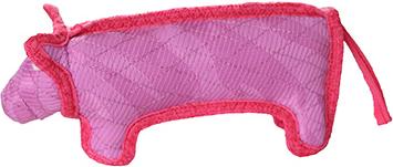 Show full view: DuraForce Pig Tiger Squeaky Dog Toy, Pink slide 2 of 5