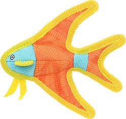 DuraForce Jr Angel Fish Squeaky Dog Toy, Orange