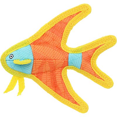 DuraForce DuraForce Jr Angel Fish Squeaky Dog Toy, Orange