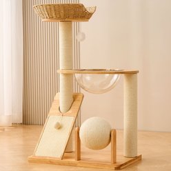 Hittite 36-in Solid Wood Cat Tree & Condo, Natural, 23.6 x 15.7 x 36.6-in slide 2 of 9