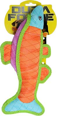 Show full view: DuraForce DuraForce Fish Squeaky Dog Toy, Blue/Orange/Pink slide 4 of 5