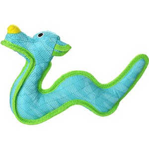 DuraForce Dragon Tiger Squeaky Dog Toy, Blue/Green