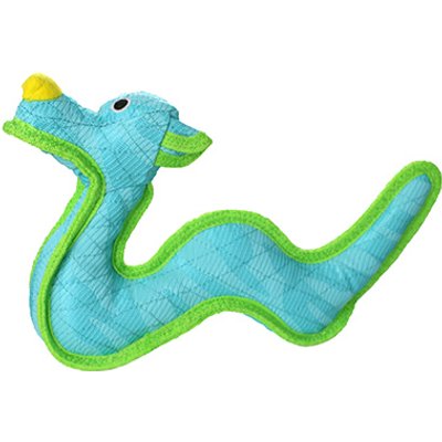 DuraForce DuraForce Dragon Tiger Squeaky Dog Toy, Blue/Green