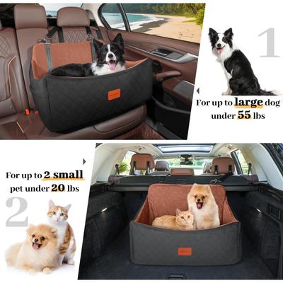 Show full view: WOOAIDAGG Memory Foam Washable Dog Car Seat, Black/Brown slide 6 of 10