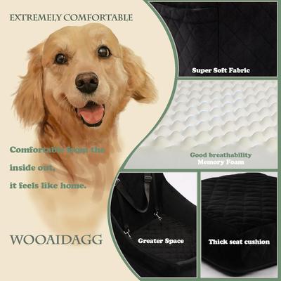 Show full view: WOOAIDAGG Adjustable Strap Detachable & Washable Dog Car Seat, Black slide 4 of 8