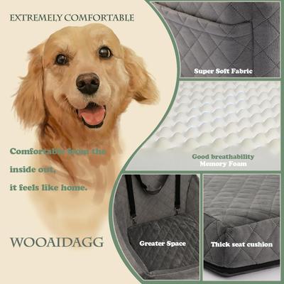 Show full view: WOOAIDAGG Adjustable Strap Detachable & Washable Dog Car Seat, Gray slide 4 of 8