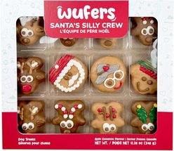 Wufers Santa’s Silly Crew 12 Days of Christmas Fun Holiday Cinnamon, Apple & Honey Cookie Dog Treats, 12.28-oz box, 12 count