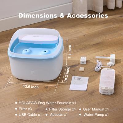 Show full view: HOLAPAW Dog Water Fountain, Blue, 8-l slide 8 of 9