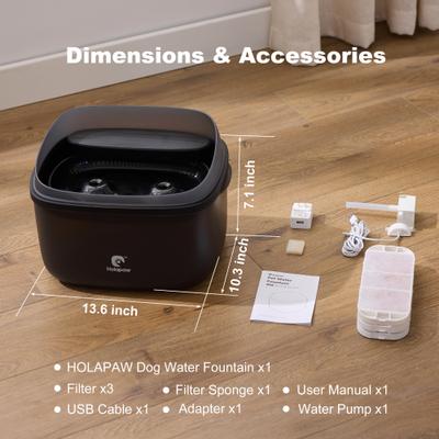 Show full view: HOLAPAW Dog Water Fountain, Black, 8-l slide 8 of 9