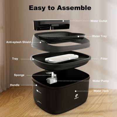 Show full view: HOLAPAW Dog Water Fountain, Black, 8-l slide 7 of 9