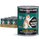 Dave's Pet Food Naturally Healthy Grain-Free Turkey & Giblets Dinner Pate Wet Canned Cat Food, 12.5-oz, case of 12