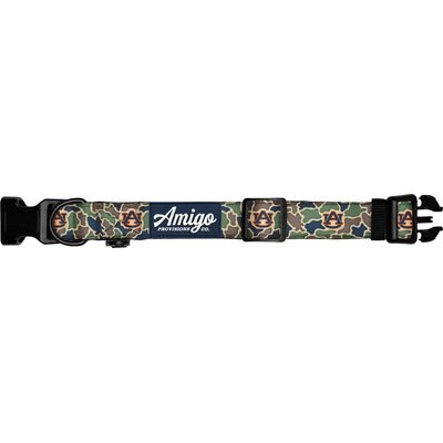 Amigo Provisions Amigo Provisions Tigers Performance Nylon Dog Collar, Auburn Camo, Medium/Large: 14 to 18-in neck, 1-in wide