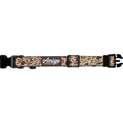 Amigo Provisions Amigo Provisions Performance Nylon Dog Collar, Amigo Signature Camo, Medium/Large: 14 to 18-in neck, 1-in wide