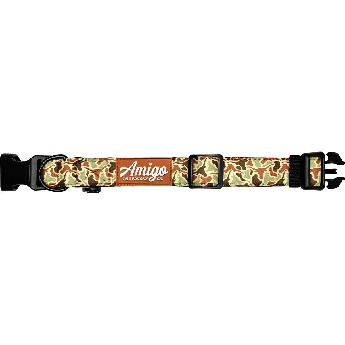 Amigo Provisions Performance Nylon Dog Collar, Texas Longhorn Camo, X-Small/Small: 10 to 14-in neck, 3/4-in wide