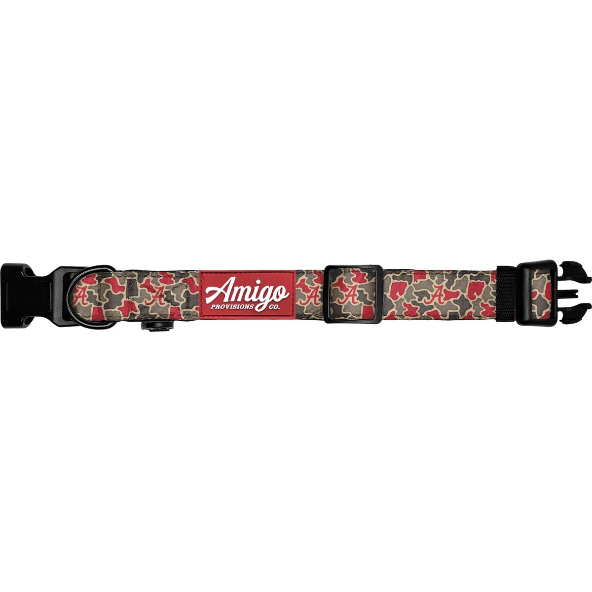 Amigo Provisions Performance Nylon Dog Collar, Alabama Camo, X-Small/Small: 10 to 14-in neck, 3/4-in wide