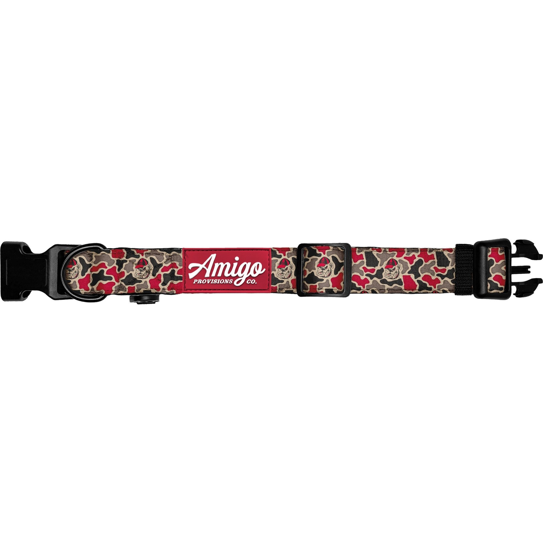 Amigo Provisions Bulldog Performance Nylon Dog Collar, Georgia Camo, X-Small/Small: 10 to 14-in neck, 3/4-in wide