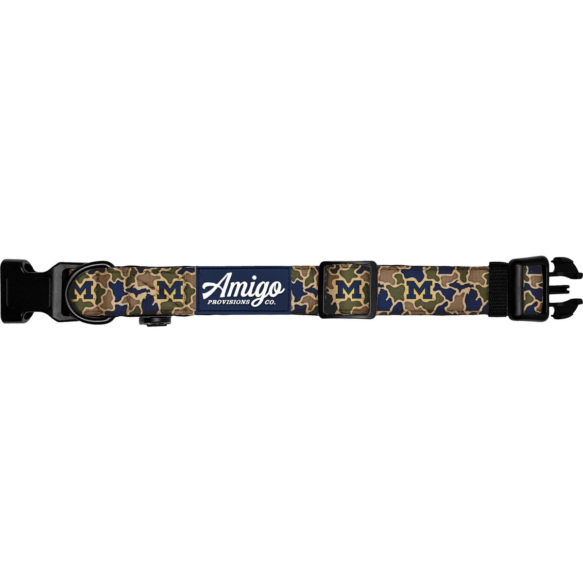 Amigo Provisions Wolverine Performance Nylon Dog Collar, Michigan Camo, X-Small/Small: 10 to 14-in neck, 3/4-in wide