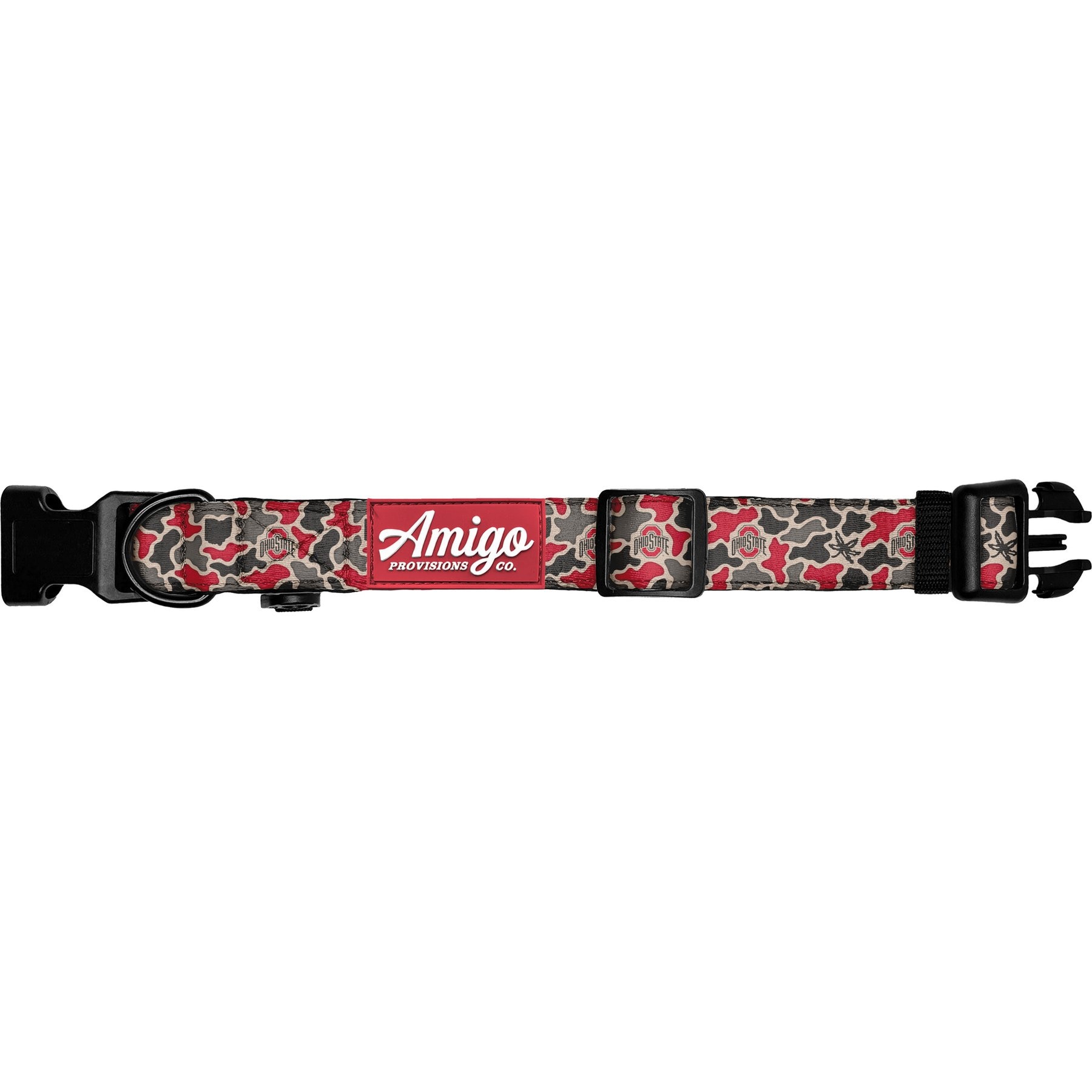 Amigo Provisions Buckeye Performance Nylon Dog Collar, Ohio State Camo, Medium/Large: 14 to 18-in neck, 1-in wide