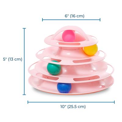 Show full view: Vila Interactive Self Play Entertainment Indoor Exercise Ball Track Ferret & Cat Tower Toy, Pink slide 8 of 9