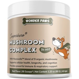Wonder Paws Superhero Turkey Tail Mushroom Powder Supplement for Dogs, 90-g jar