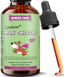Wonder Paws Superhero Milk Thistle Liver & Kidney Health Liquid Supplement for Dogs, 4-fl oz bottle