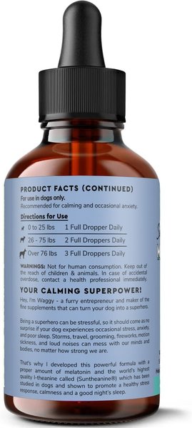 Show full view: Wonder Paws Melatonin & L-Theanine Bacon Flavored Liquid Calming Supplement for Dogs, 2-fl oz bottle slide 8 of 10