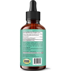 Wonder Paws Hemp Oil with Wild Salmon Oil, Calming Hemp Supplement for Dogs, 2-fl oz bottle