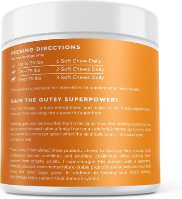 Show full view: Wonder Paws Probiotic Superhero Chews Duck Flavor Supplement for Dogs, 90 count slide 9 of 10