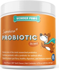 Wonder Paws Probiotic Superhero Chews Duck Flavor Supplement for Dogs, 90 count