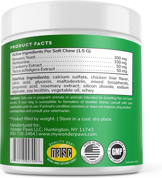 Show full view: Wonder Paws Grass Hero Burn Spot Treatment & Urinary Health Soft Chews Supplement for Dogs, 60 count slide 2 of 9
