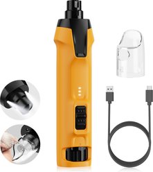 Bousnic Whisper Quiet 6-Speed Nail Grinder for Dogs & Cats with 2 LED Light, Yellow